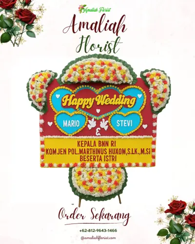 Karangan Papan Bunga Pernikahan di Wonokerso